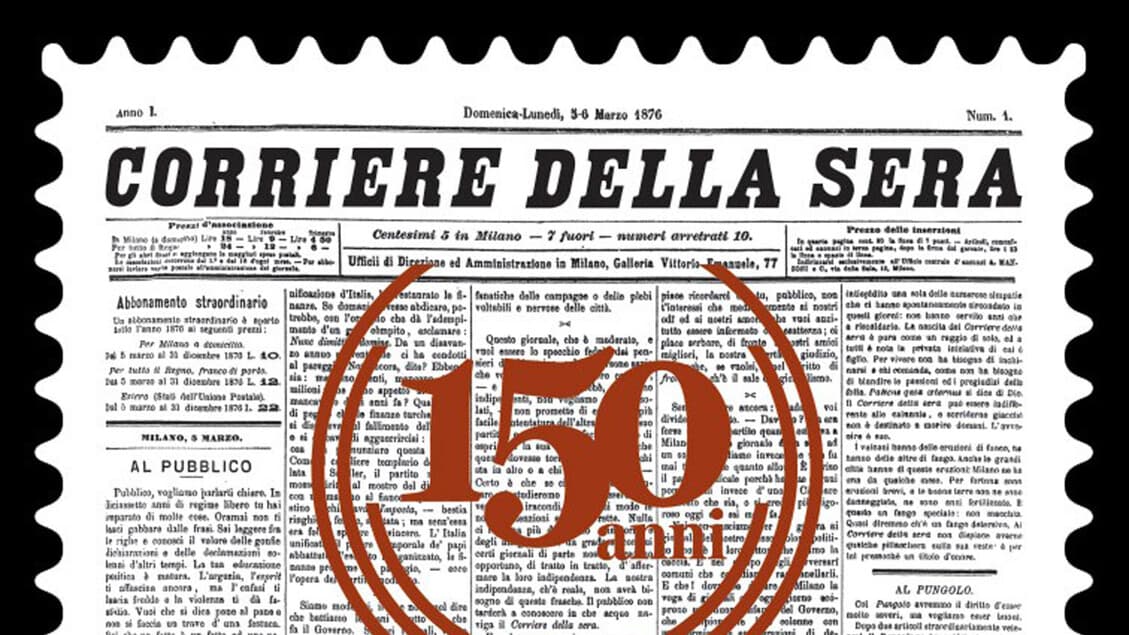 Corriere della Sera, 150 anni di storia: emesso francobollo commemorativo